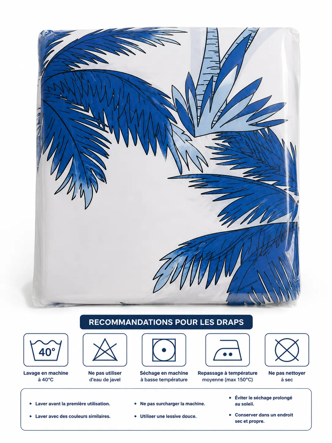Draps feuilles de palmier stylisées au Maroc