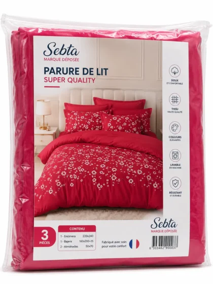 Parure de lit Sebta en packaging glossy