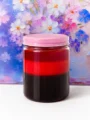 Pot transparent et fleurs peintes