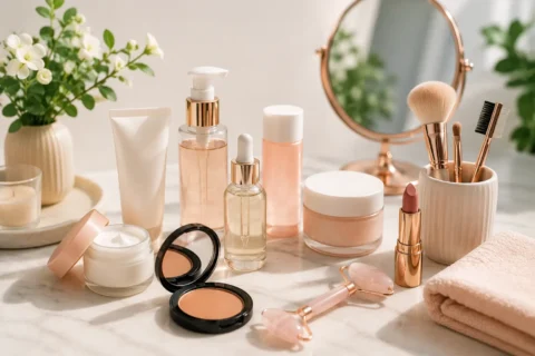 Routine de beauté apaisante et élégante