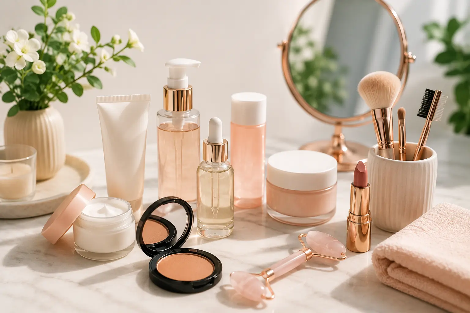 Routine de beauté apaisante et élégante